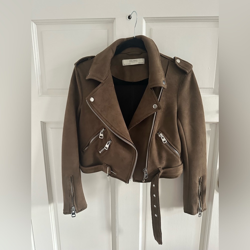 Zara Faux Suede Moto Jacket